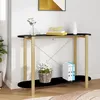 Image de vidaXL Table console Noir 110x38x75 cm Bois dingénierie 345691