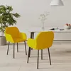 Image de vidaXL Chaises de salle à manger 2 pcs Jaune Velours 344708