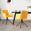 Image de vidaXL Chaises pivotantes de salle à manger 2 pcs Jaune Velours 344797