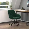 Image de vidaXL Chaise pivotante de bureau Vert foncé Velours 344869