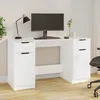 Image de vidaXL Bureau avec armoire latérale Blanc Bois dingénierie 3115908