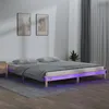 Image de vidaXL Cadre de Lit à LED Sommier à Lattes Lit Double Lit Adulte Cadre à Lattes sur Pied Meuble de Chambre à Coucher 140x190 820651