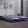 Image de vidaXL Cadre de lit à LED sans matelas gris 140x190 cm bois massif 820653