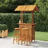 Image de vidaXL Ensemble de Bar de Jardin 3 pcs Mobilier de Patio Table et Tabourets de Bistrot Meubles de Terrasse Extérieur Bois 3116006