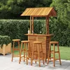Image de vidaXL Ensemble de Bar de Jardin 5 pcs Mobilier de Patio Table et Tabourets de Bistrot Meubles de Terrasse Extérieur Bois 3116007