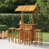 Image de vidaXL Ensemble de Bar de Jardin 5 pcs Mobilier de Patio Table et Tabourets de Bistrot Meubles de Terrasse Extérieur Bois 3116009