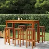 Image de vidaXL Ensemble de Bar de Jardin 7 pcs Mobilier de Patio Table et Tabourets de Bistrot Meubles de Terrasse Extérieur Bois 3116022
