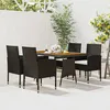 Image de vidaXL Mobilier à Dîner dExtérieur 5 pcs Ensemble de Salle à Manger de Patio Table et Chaises de Repas Jardin Terrasse 3120098