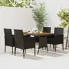Image de vidaXL Mobilier à Dîner dExtérieur 5 pcs Ensemble de Salle à Manger de Patio Table et Chaises de Repas Jardin Terrasse 3120099