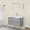 Image de vidaXL Meubles de Salle de Bain Meuble sous Évier Miroir Armoire de Lavabo Armoire de Rangement Intérieur Sonoma Gris Bois 3120352