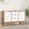 Image de vidaXL Buffet OTTA Marron et blanc 1135x43x73 cm Bois massif pin 348593