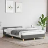 Image de vidaXL Cadre de Lit avec Tête de Lit Sommier à Lattes Lit Rembourré Cadre à Lattes Lit Double Adulte Chambre Intérieur Gris 347400