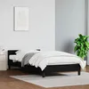Image de vidaXL Cadre de Lit avec Tête de Lit Sommier à Lattes Lit Rembourré Cadre à Lattes Lit Simple Adulte Chambre Intérieur Noir 347483