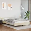 Image de vidaXL Cadre de Lit avec Tête de Lit Sommier à Lattes Lit Rembourré Cadre à Lattes Lit Double Adulte Chambre Intérieur Crème 347491