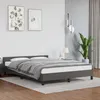 Image de vidaXL Cadre de Lit avec Tête de Lit Sommier à Lattes Lit Rembourré Cadre à Lattes Lit Double Adulte Chambre Intérieur Gris 347505