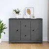 Image de 814566 vidaXL Buffet Gris 100x35x74 cm Bois massif de pin