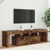Image de vidaXL Meuble TV avec lumières LED Chêne fumé 140x365x40 cm 822641