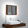 Image de vidaXL Armoire à miroir LED Chêne fumé 60x12x45 cm Bois dingénierie 822841