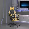 Image de vidaXL Chaise de jeu pivotante et repose-pied Noir et doré Similicuir trône de jeu fauteuil chaise inclinable chaise de 349605