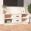 Image de vidaXL Meuble TV Blanc 100x34x40 cm Bois de pin massif 818226