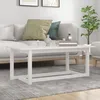 Image de vidaXL Table basse Blanc 110x55x45 cm Bois massif de pin 822168