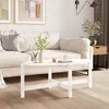 Image de vidaXL Table basse Blanc 118x63x45 cm Bois massif de pin 822318