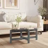 Image de vidaXL Table basse Gris 87x48x35 cm Bois massif de pin 822324