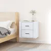 Image de 816858 vidaXL Table de chevet murale Blanc brillant 50x36x47 cm