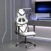 Image de vidaXL Chaise de Jeu avec Repose-pied Pivotante Chaise dOrdinateur Fauteuil Siège de Bureau Ergonomique Intérieur Blanc et 3143685