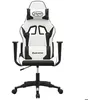 Image de vidaXL Chaise gaming blanc/noir en similicuir réglable avec accoudoirs - Mod. 3143697