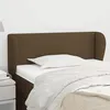 Image de vidaXL Tête de lit avec oreilles Marron foncé 103x23x78/88 cm Tissu 3116997