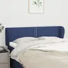 Image de vidaXL Tête de lit avec oreilles Bleu 147x23x78-88 cm Tissu3117008
