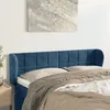 Image de vidaXL Tête de lit avec oreilles Bleu foncé 147x23x78-88 cm Velours3117196