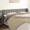 Image de vidaXL Tête de lit avec oreilles Gris clair 163x23x78-88 cm Velours3117632