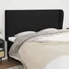 Image de vidaXL Tête de lit avec oreilles Noir 203x23x118/128 cm Tissu 3117980