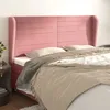 Image de vidaXL Tête de lit avec oreilles Rose 163x23x118-128 cm Velours3118155