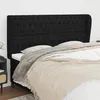 Image de vidaXL Tête de lit avec oreilles Noir 183x23x118-128 cm Tissu3118308