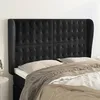 Image de vidaXL Tête de lit avec oreilles Noir 147x23x118-128 cm Velours3118440