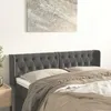 Image de 3119153 vidaXL Tête de lit avec oreilles Gris foncé 147x16x78-88 cm Velours