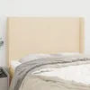 Image de vidaXL Tête de lit avec oreilles Crème 147x16x118-128 cm Tissu3119303