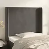 Image de vidaXL Tête de lit avec oreilles Gris foncé 83x16x118-128 cm Velours3119331