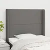 Image de vidaXL Tête de lit avec oreilles Gris foncé 83x16x118-128 cm Tissu3119415
