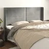 Image de vidaXL Tête de lit avec oreilles Gris clair 203x16x118/128 cm Velours 3119506
