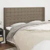 Image de vidaXL Tête de lit avec oreilles Taupe 163x16x118-128 cm Tissu3120024