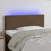 Image de vidaXL Tête de Lit à LED Meuble de Chambre à Coucher Accessoire de Lit Simple Tête de Cadre de Lit Intérieur Marron Foncé 3121309