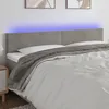 Image de vidaXL Tête de Lit à LED Meuble de Chambre à Coucher Accessoire de Lit Double Tête de Cadre de Lit Intérieur Gris Clair 3121386