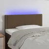 Image de vidaXL Tête de Lit à LED Meuble de Chambre à Coucher Accessoire de Lit Simple Tête de Cadre de Lit Intérieur Marron Foncé 3121465