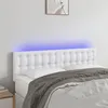 Image de vidaXL Tête de Lit à LED Meuble de Chambre à Coucher Accessoire de Lit Double Tête de Cadre de Lit Intérieur Blanc 3121703