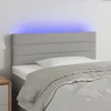 Image de vidaXL Tête de Lit à LED Meuble de Chambre à Coucher Accessoire de Lit Simple Tête de Cadre de Lit Intérieur Gris Clair 3121734