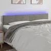 Image de vidaXL Tête de lit à LED Gris clair 160x5x78/88 cm Velours 3121806